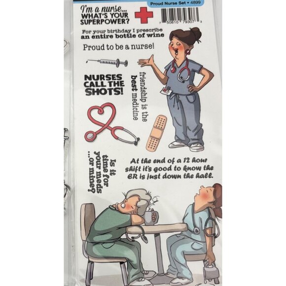 Clear Stamp Set Nurses Call The Shots Scrapbooking Cardmaking Nursing - Picture 3 of 3